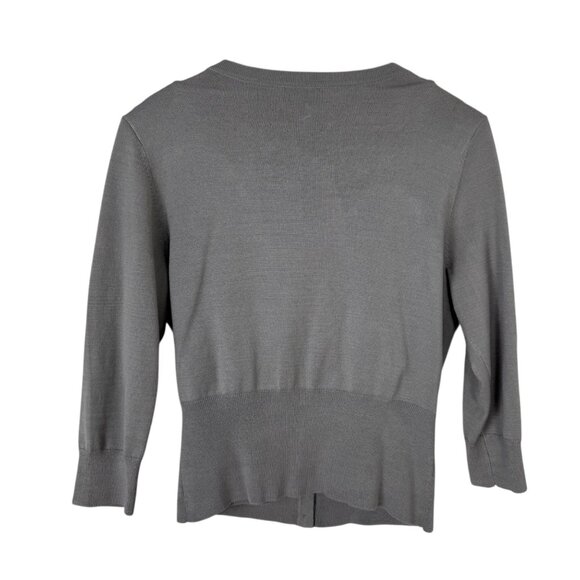 Talbots Grey Silk Blend Beaded Sweater Set Tank & Cardigan Women's SM Petite - Picture 5 of 12